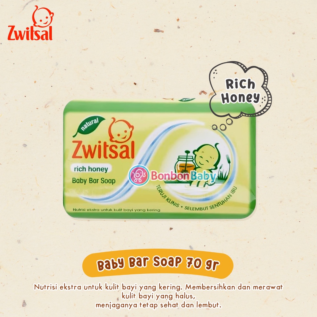Zwitsal Bar Soap 70gr Classic/Rich Honey