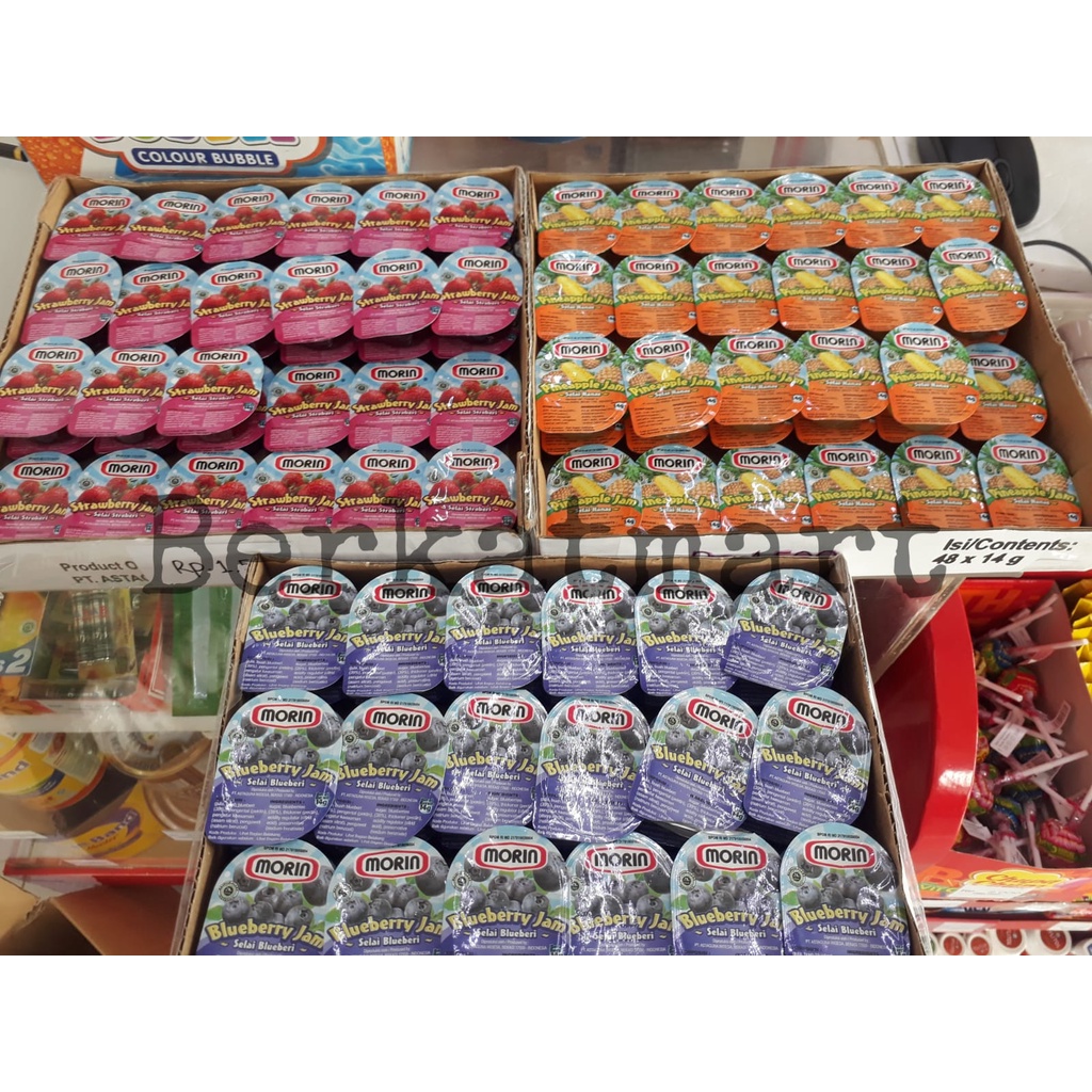 MORIN jam mini morin portion All Variant strawberry blueberry pineapple 14g Stok terbatas!!