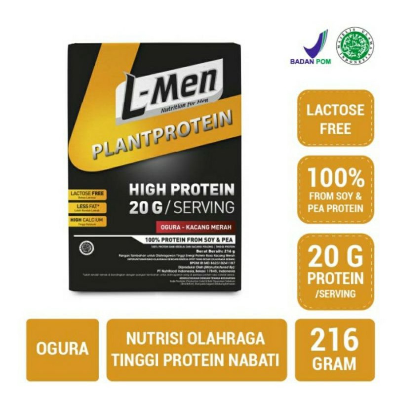 L-Men PLANT PROTEIN OGURA 216 GR Nabati Kacang Merah Nutrisi Olahraga Lmen