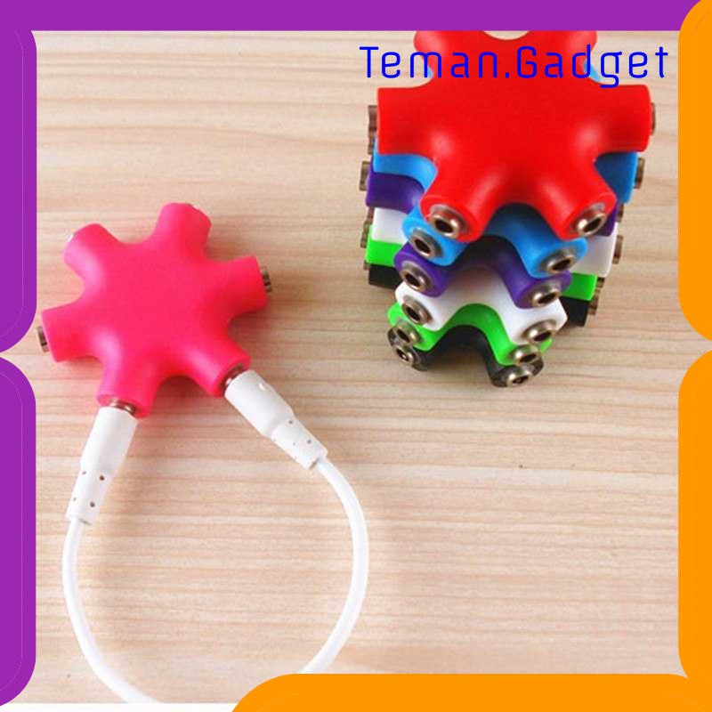TG-AI183 6 WAY PORTS MALE TO 5 FEMALE AUDIO EARPHONE 3.5MM JACK SPLITTER