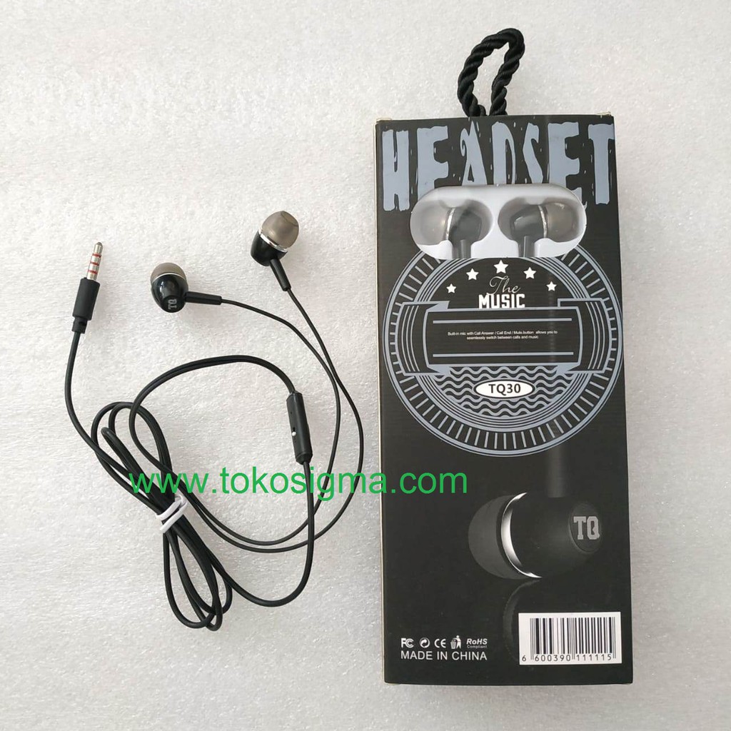 Earphone Handsfree Smartphone In-Ear TQ30 Mic Call Music Stereo Hi-res