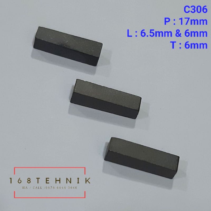 Mata Pahat Widia YG6 C306 Carbide Ecer / Pisau Widia C306 / YG-6 C306 / Mata Widia Carbide / Pahat W