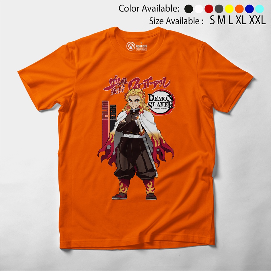 Baju Anak / Kaos Anak T Shirt Kids Anime Demon Slayer Kimetsu No Yaiba Kyoujurou Rengoku