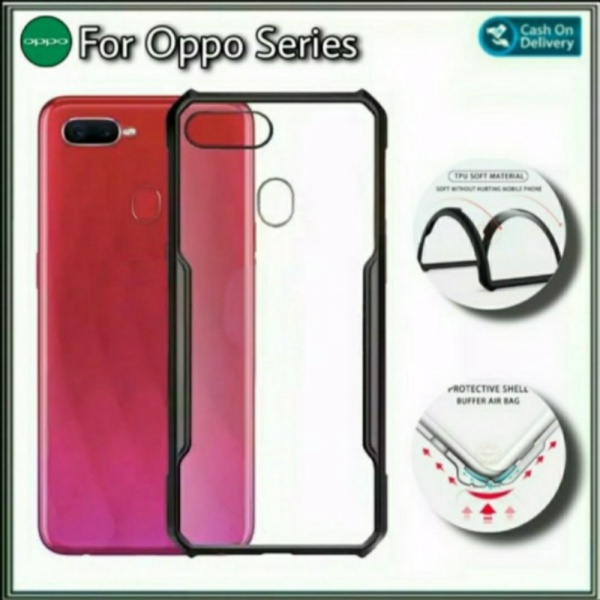 Cuci Gudang Case OPPO A5s Soft Hard TPU HD Tranparanst Acrylic Casing Cover - Hitam Zona Case shopee