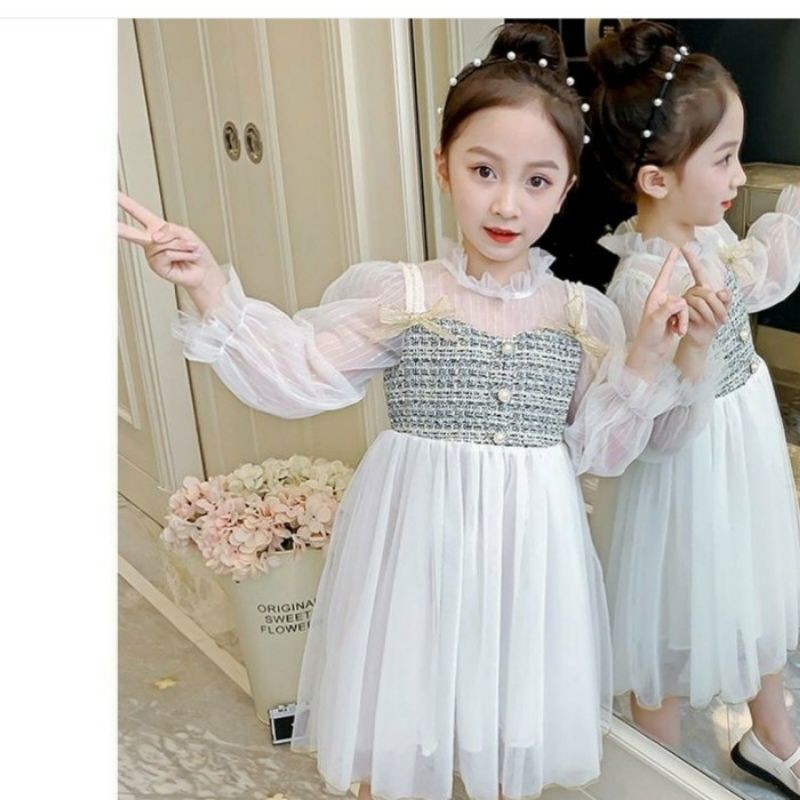 Dress Lengan Panjang Dress Anak Gaun Anak Dress Transparan Anak Mia Dress Shopee Indonesia