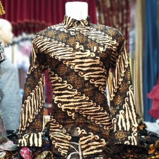 Kemeja Batik Pria Lengan Panjang Dan Lengan Pendek Motif Lereng Choco