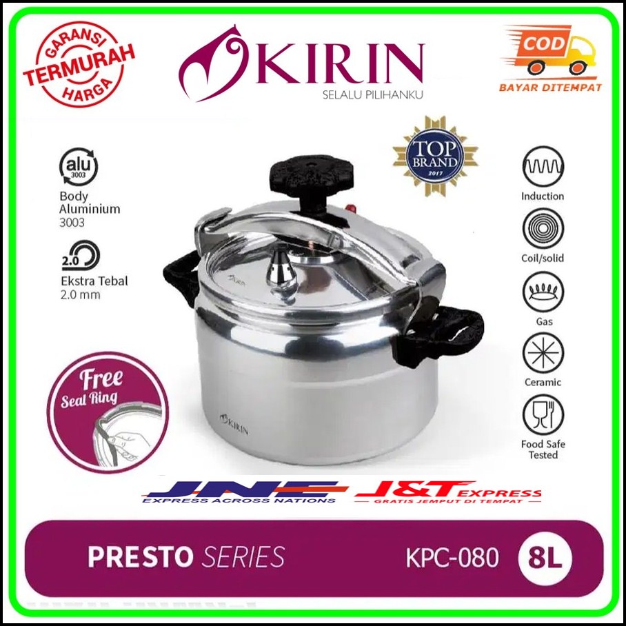 KIRIN KPC-080 PRESSURE COOKER/KIRIN Presto 8 Liter