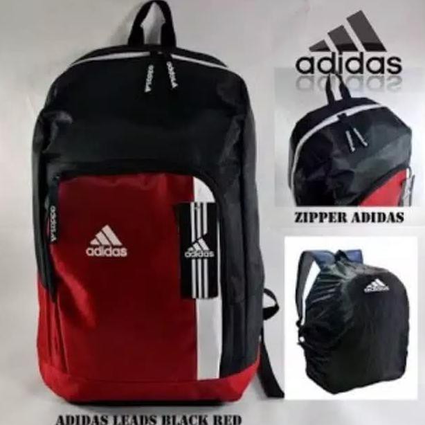Tas Adidas Ransel Pria Tas Cowok Tas Gendong Olahraga Backpack Sport - Merah Hitam
