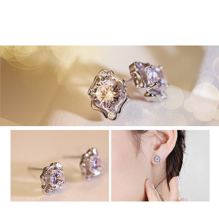 925 Perak Lucu Anting-Anting Anting-Anting Perempuan Ganda Belas Rasi Fashion Retro Ornamen