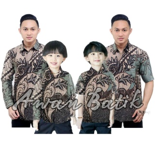 TERBARU Couple sweet || couple batik ayah dan Batik anak cowok BATIK Hijau sage Batik Terbaru Batik 2022