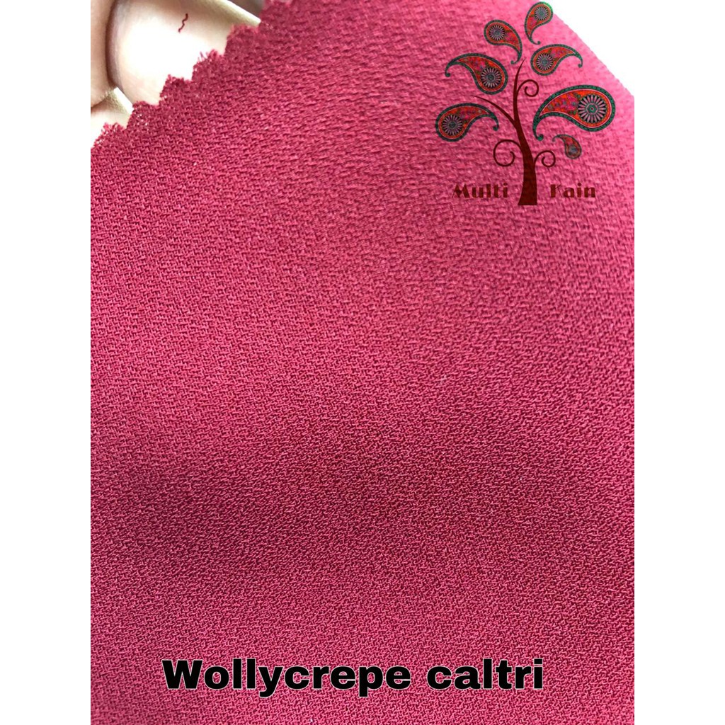 Bahan Kain Wolycrepe wolicrepe wollycrepe woli crepe Caltri Polos Grosir 1 Roll 50 yard