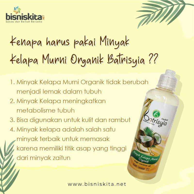 

Minyak Kelapa Murni Organik 250ml By Batrisiya Herbal