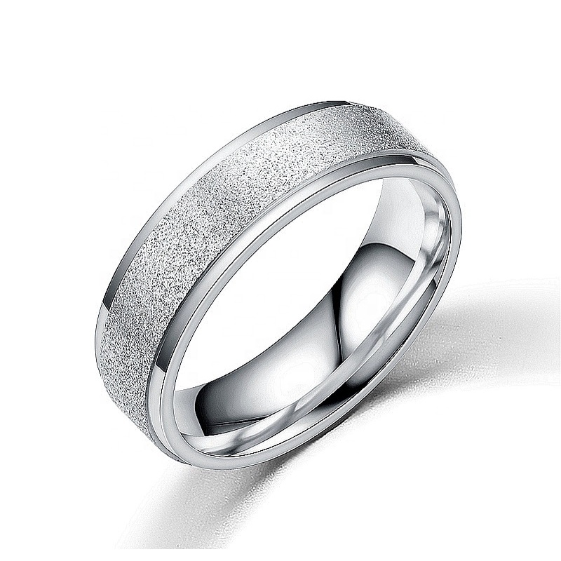 Cincin Titanium Pasir Silver Bisa Satuan Bisa Couple-Perhiasan Pashion Wanita - Cincin Tunangan - Cincin Nikah - Perhiasan Pria