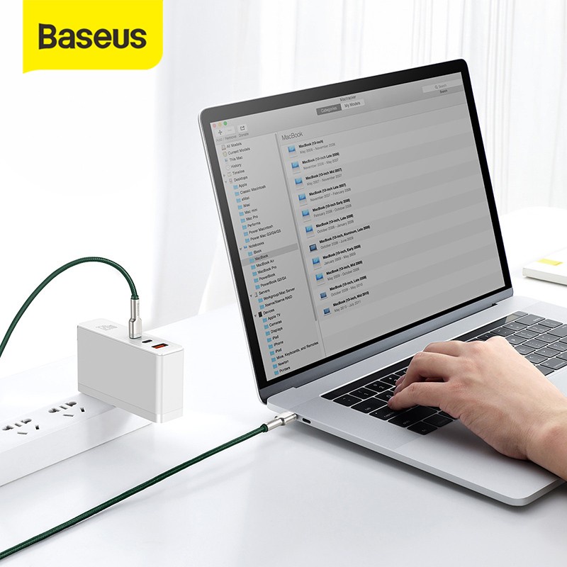 BASEUS Kabel Charger 2M USB Type C To Usb Type C Baseus 100W QC 3.0 Cafule Metal Alloy