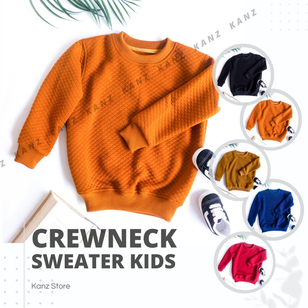 Crewneck Sweater | Sweater Bayi / Anak Usia 3 bulan - 8 tahun | Basic Polos Knitt pakaian anak unisex