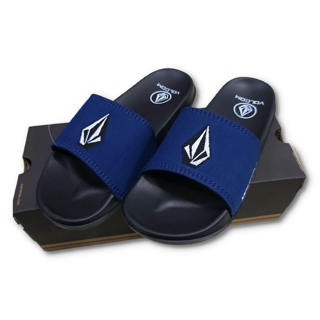 sandal slip on pria sendal slide VOLCOM extralight phylon GRADE A hitam orange sandal distro