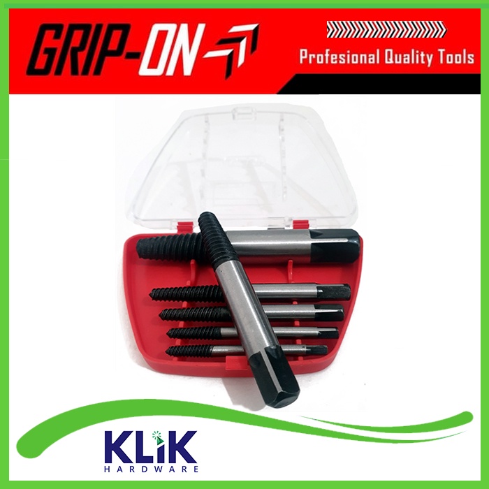 Grip On Tap Balik Set 6 Pcs Buka Baut Rusak Patah Screw Extractor 6pcs