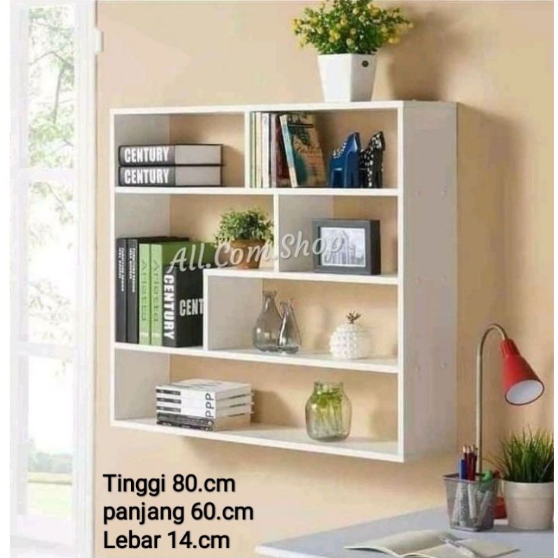 Rak Buku Tempel Dinding Minimalist melayang / Rak Buku Tempat Tulis Serbaguna