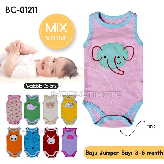 Baju Bayi kaos singlet jumsuit kutungan jumper bayi unisex BY BC-01211