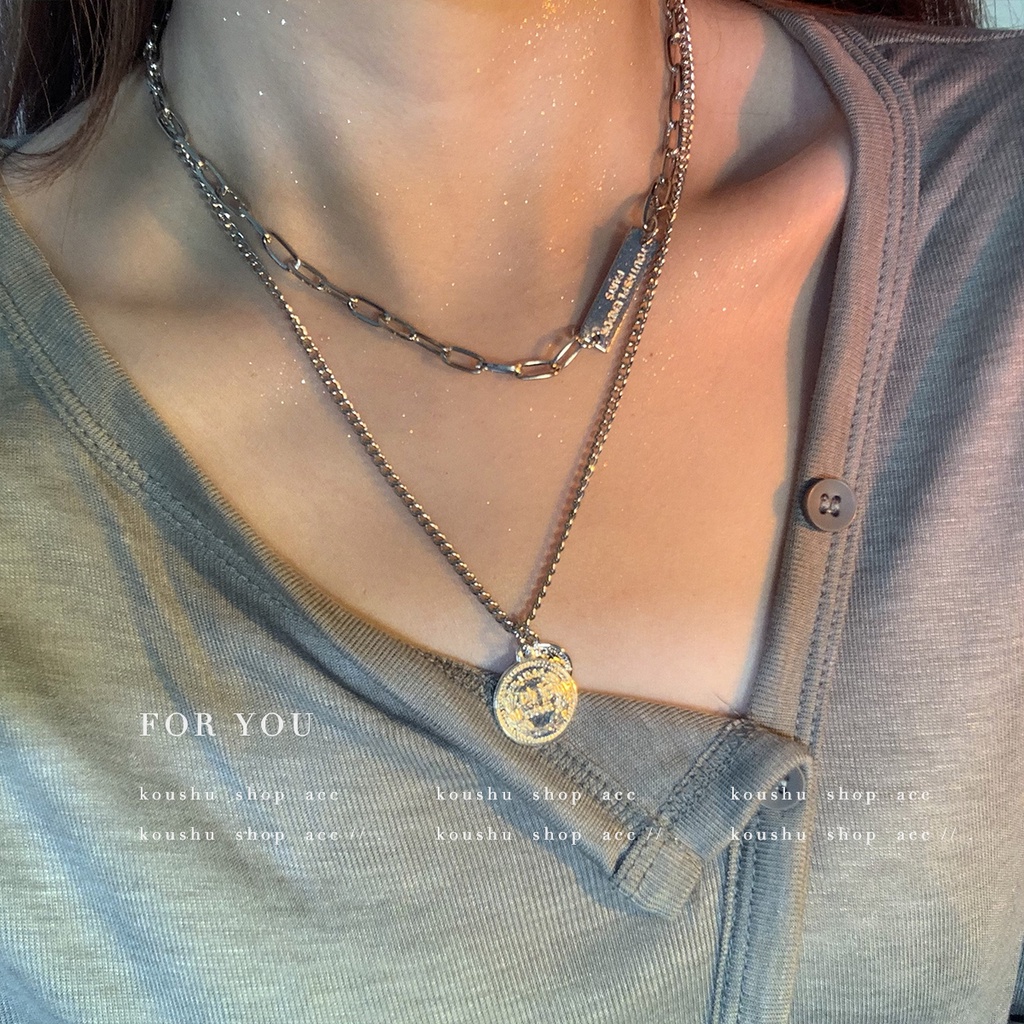 Kalung Rantai Model Double Layer Untuk Aksesoris