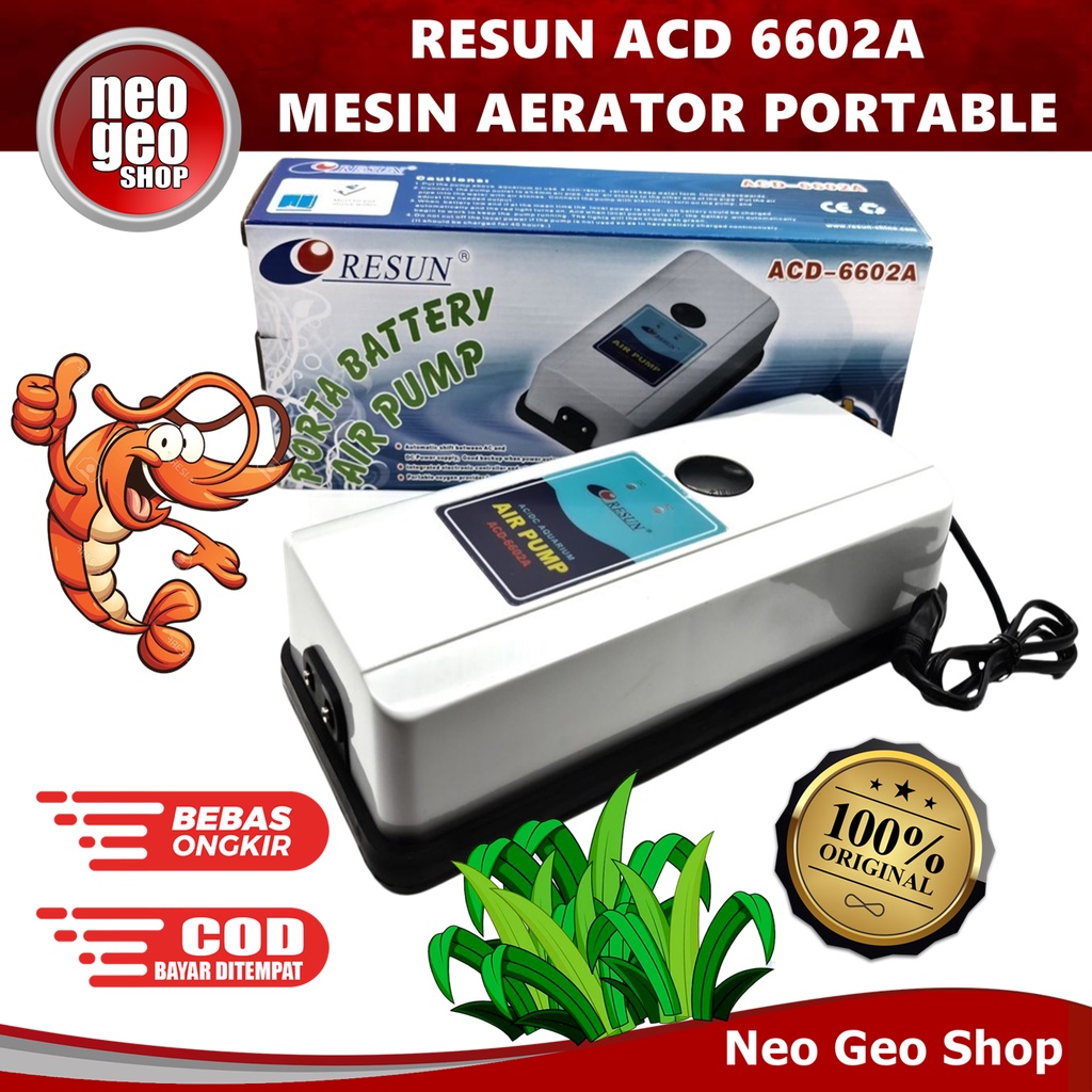 Resun ACD 6602 ACD-6602A AC DC Mesin Aerator Oksigen Silent