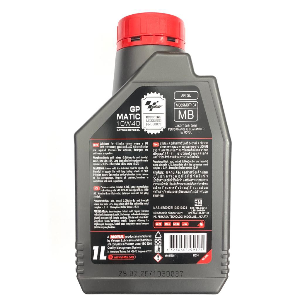 OLI MOTUL MOTOGP MOTO GP MATIC SAE 10W40 1LITER KHUSUS MATIC SPORT