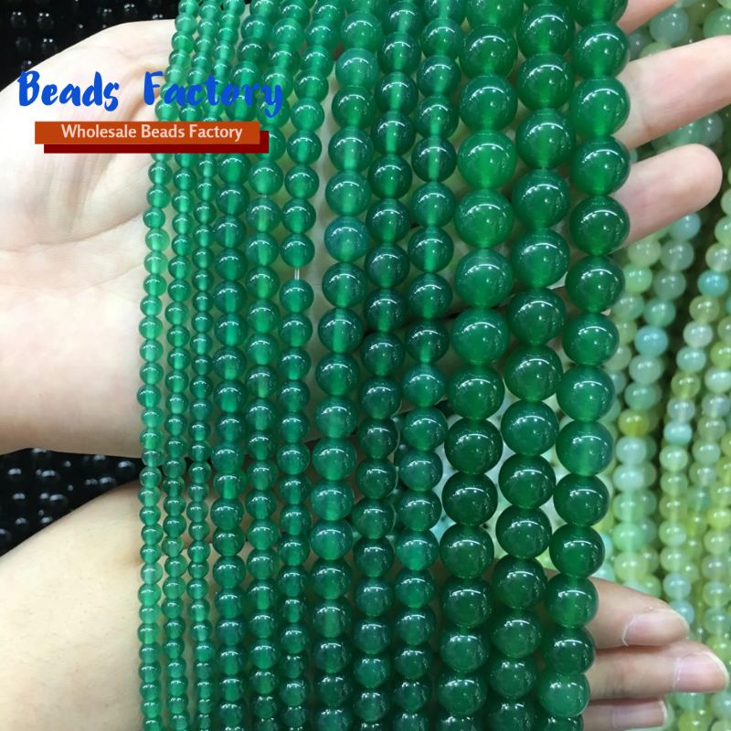 Bahan craft Manik Batu Gren JADE giok agate 4mm - 10mm