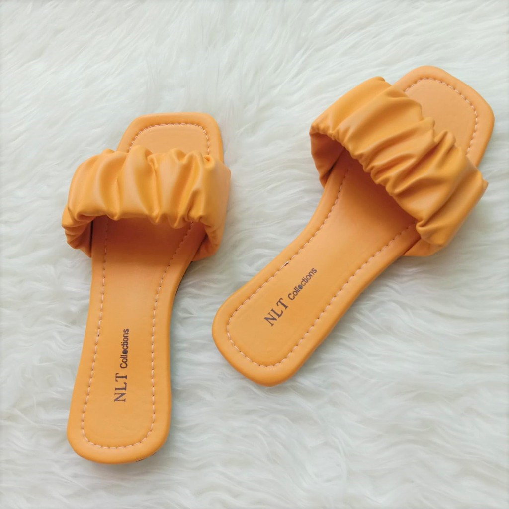 NunuLisaTan - Promo Bayar di tempat sandal wanita teplek terbaru sandal slop HITS-KUNING