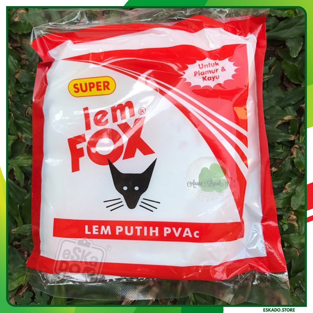 Lem Fox PVAC / Lem Kayu / Lem Kertas Fox 350gr kemasan plastik merah.