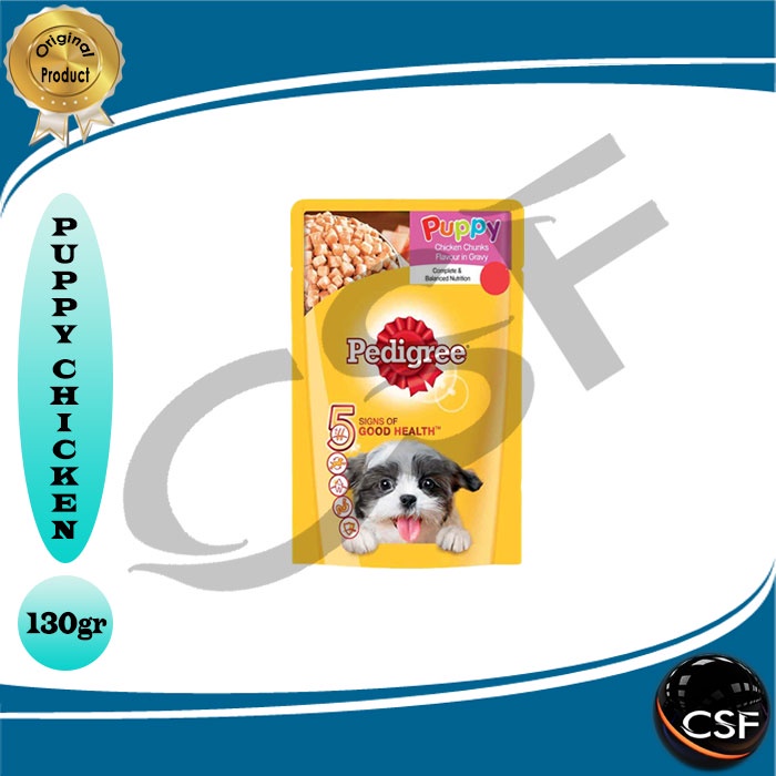 Makanan Anjing Pedigree Pouch 130gr PUPPY - Chicken