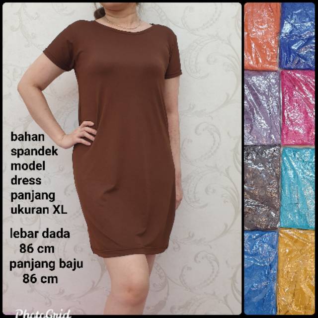 BH 165 Tokomeygrosir Dress Bahan Spandek Khusus Hitam XL