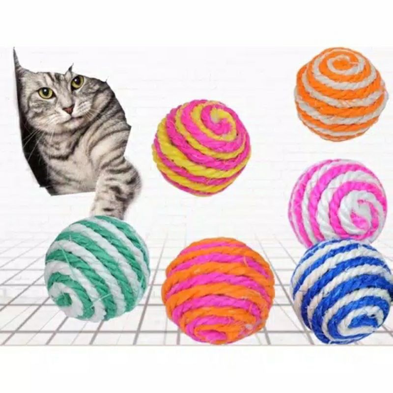 EXOTICGOODS MAINAN BOLA TAMBANG KUCING MAINAN KUCING BOLA KUCING MURAH CAT TOY