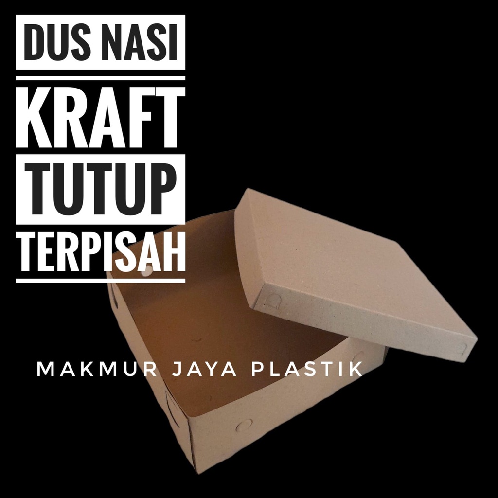 DUS NASI KOTAK BOX KRAFT COKLAT TUTUP TERPISAH