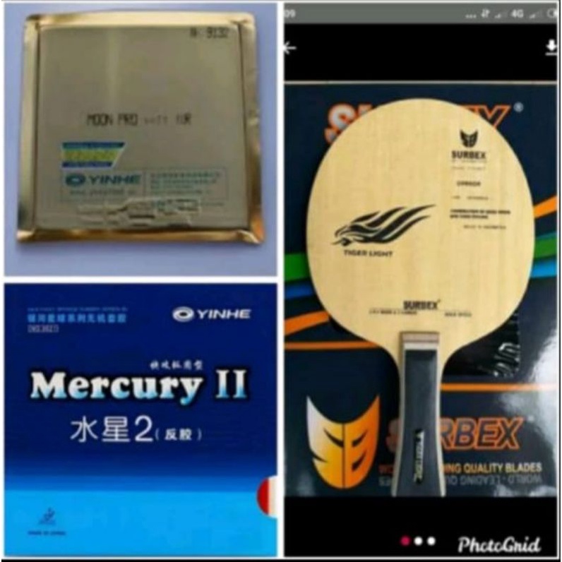 BET RAKITAN BLADE SURBEX TIGER LIGHT RUBER YINHE MOON PRO RUBER MARCURY 2