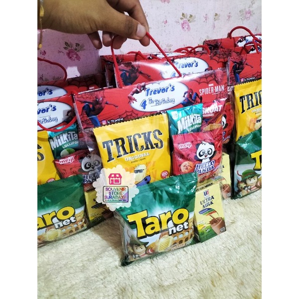 Snack Ulang Tahun / Bingkisan Snack Label / Snack Ultah Anak / Paket ulangg Tahun Anak Murah / Paket 10.000/ custome hangtag label