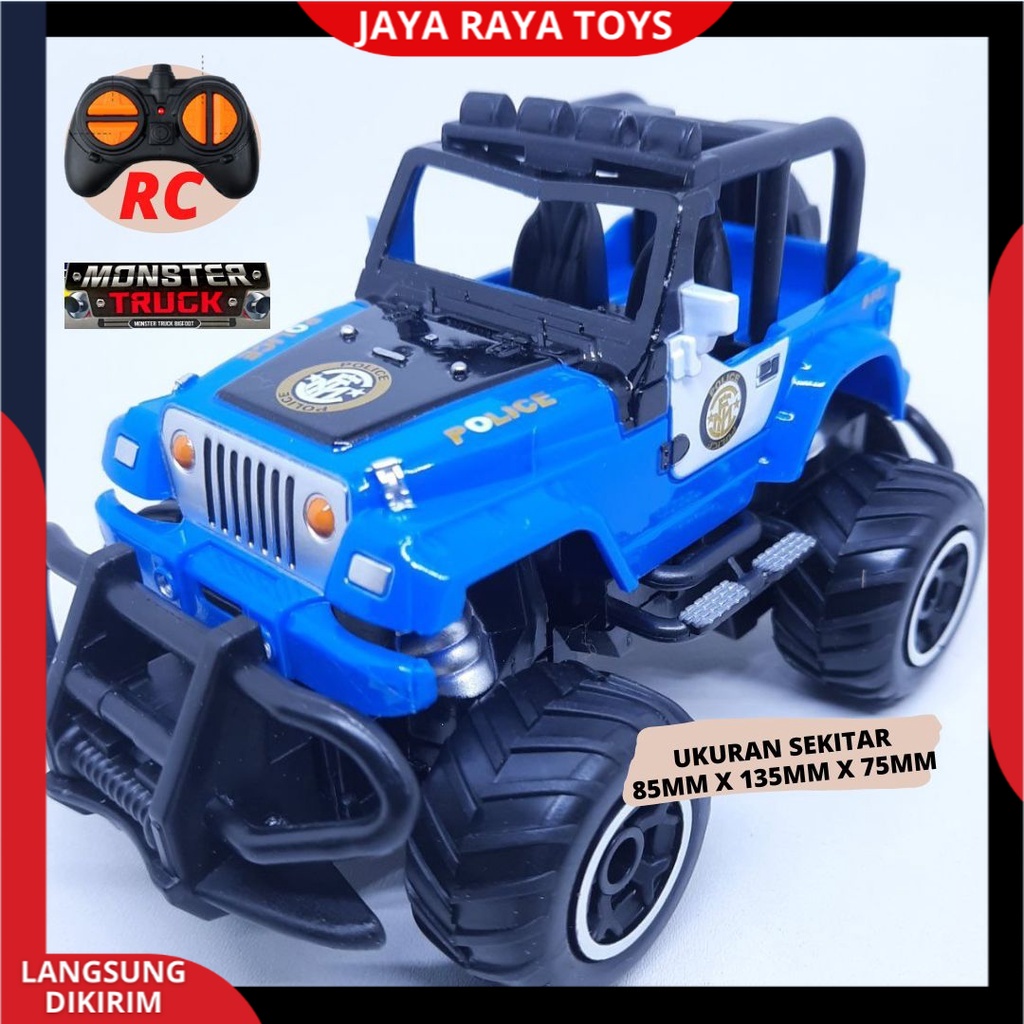 Mainan Mobil Remote Control Polisi RC Rock Crawler Police Car Jeep Off Road Mini Car New Edition