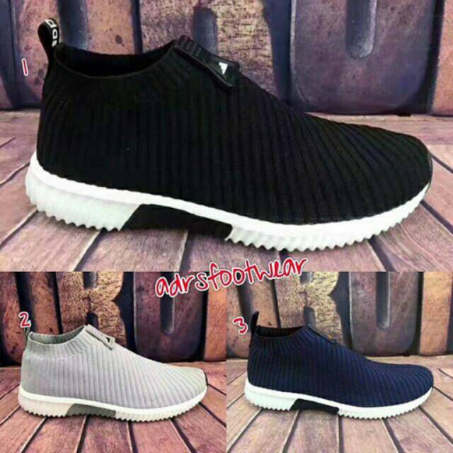 Adidas Nmd tanpa tali sepatu pria laris karet slop