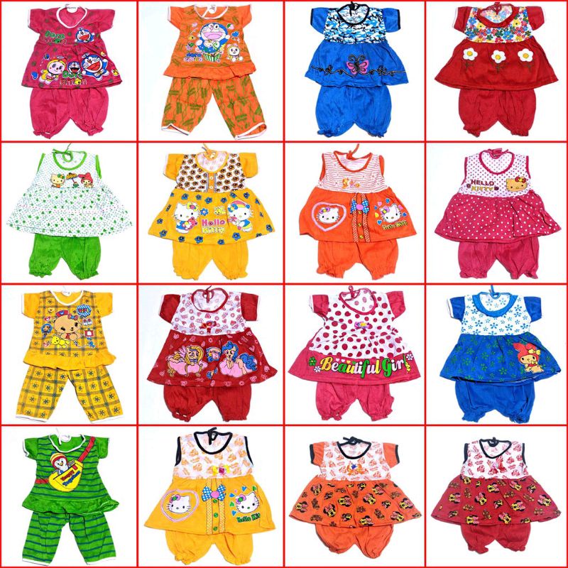 SETELAN BAJU BAYI PEREMPUAN MURAH/Stelan Bayi Umur 3-12 Bulan