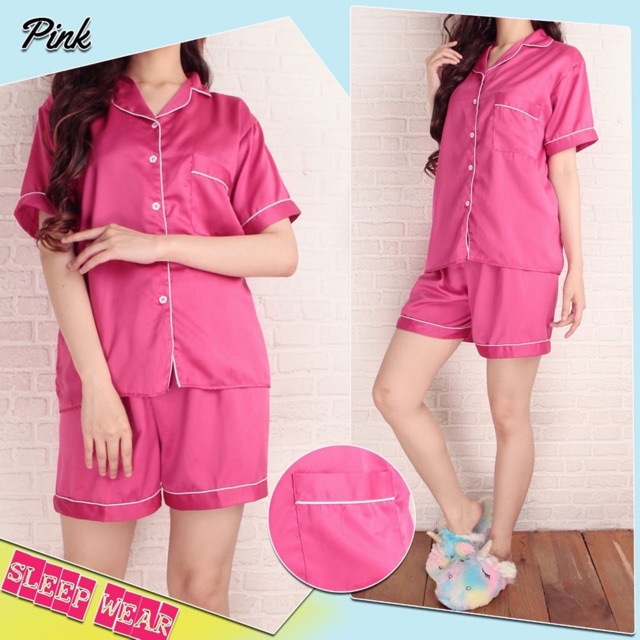 SATIN SHORT - PAJAMAS Collection Piyama Setelan Wanita Murah