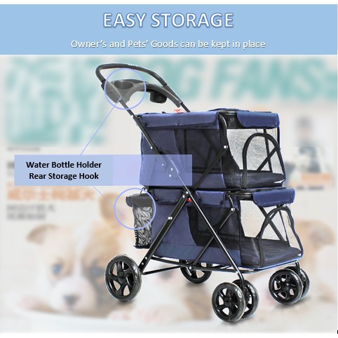 Stroller Hewan Peliharaan Model Tingkat - Pet Stroller - Kereta Dorong