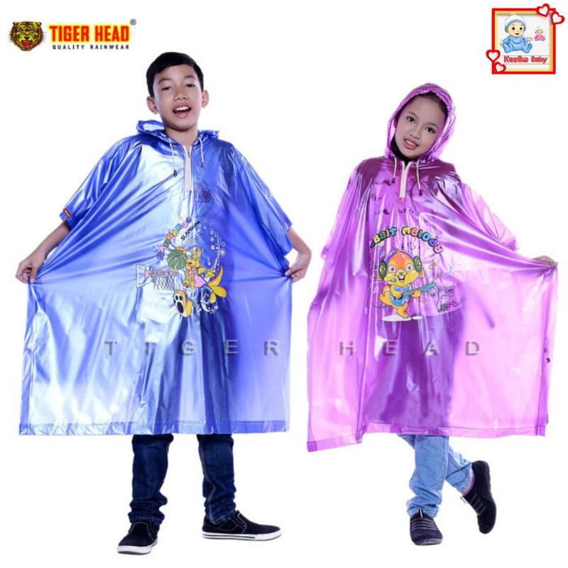 Jas Hujan Kelelawar Remaja/Jas Hujan Ponco Remaja Tiger Head