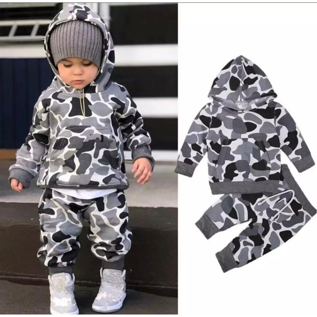 setelan sweater army loreng anak 1-5 tahun