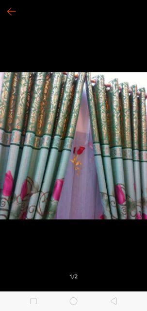 Bayar Ditempat/ Gorden Bercak Emas Syantik  Hordeng Gordyn Korden