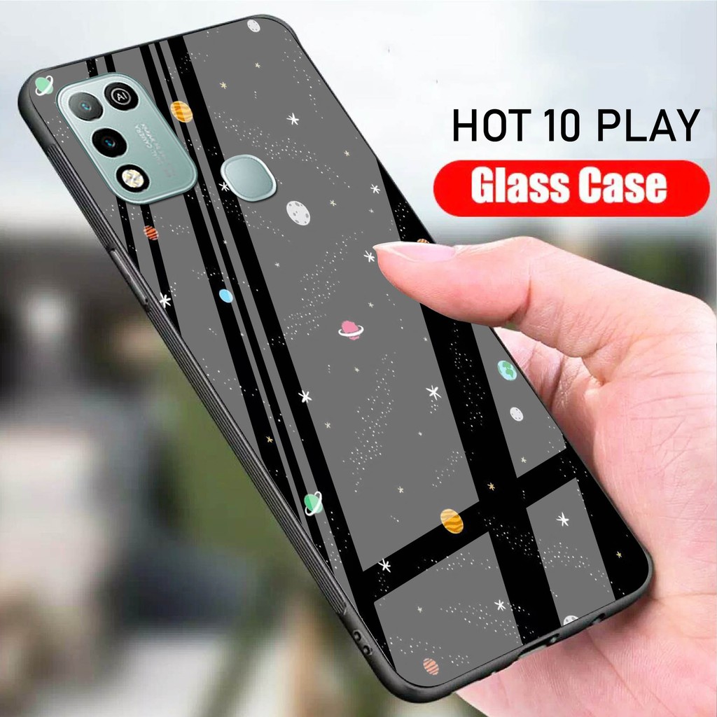 [H16] Softcase Glass Kaca Infinix Hot 10 Play - Casing Hp Infinix Hot 10 Play - Case Hp Infinix Hot 