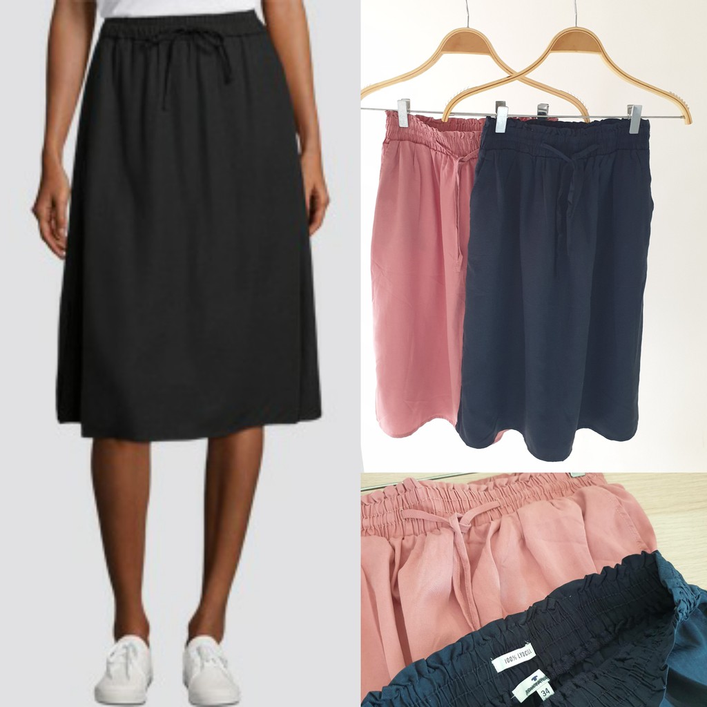 2545 - TOM TAILOR Lyocell Midi Skirt | Rok Midi Wanita