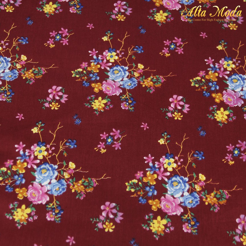 

Alta Moda Katun Motif Maroon Motif Bunga Kuning Biru Pink (1M)