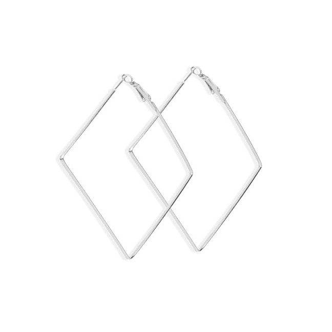 Fashion Square Silver Alloy Geometric Round Five-pointed Star Earrings P23254