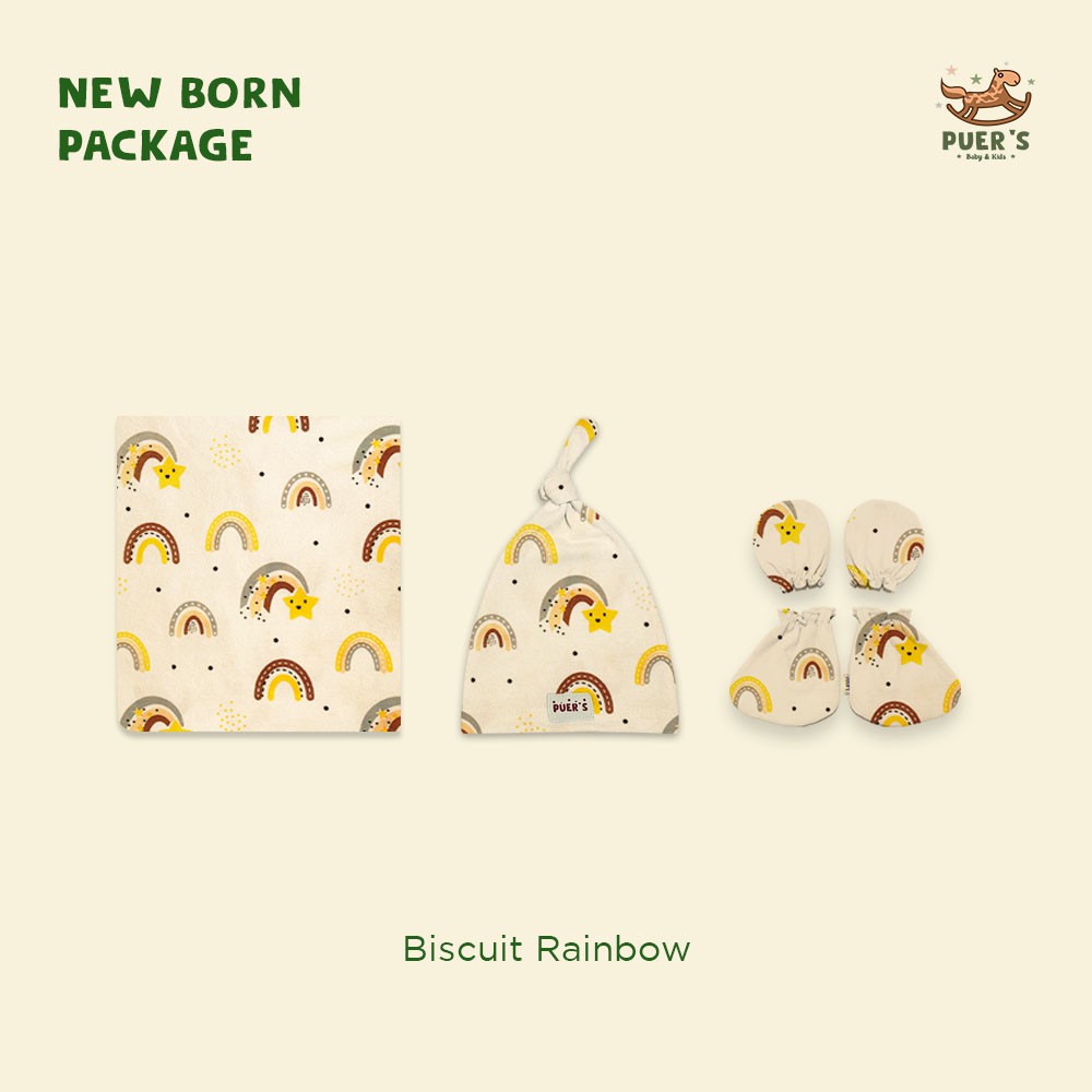 NEWBORN PACKAGE (SWADDLE SET) BISCUIT RAINBOW