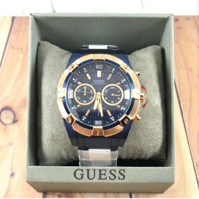 Guess jam tangan original blue rosegold