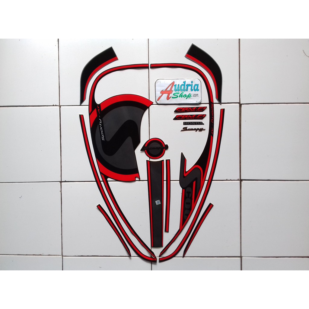 Stiker Striping Motor Honda Scoopy Sporty 2013 Hitam